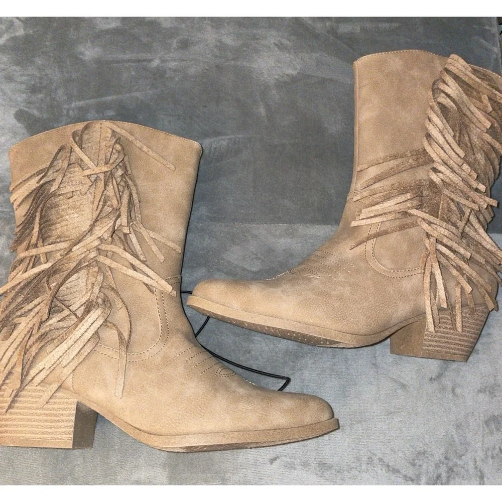 Pop Womens Korra Stacked Heel Cowboy Boots - Picture 2 of 8